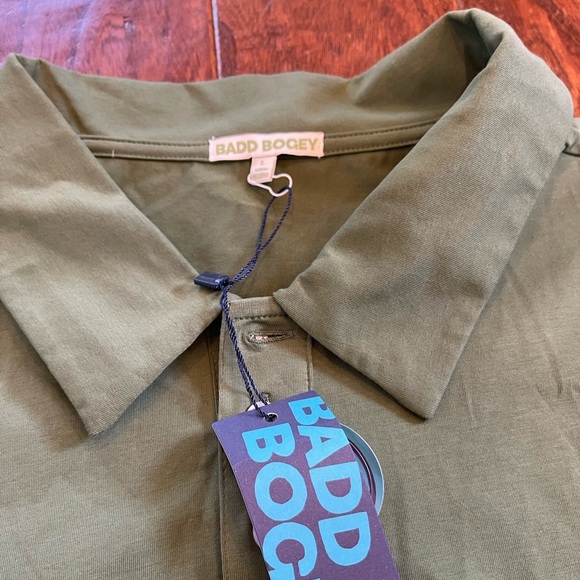 NWT Men's BADD BOGEY Green Short Sleeve Golf Active Pima Cotton Blend Polo Shirt - Picture 2 of 9